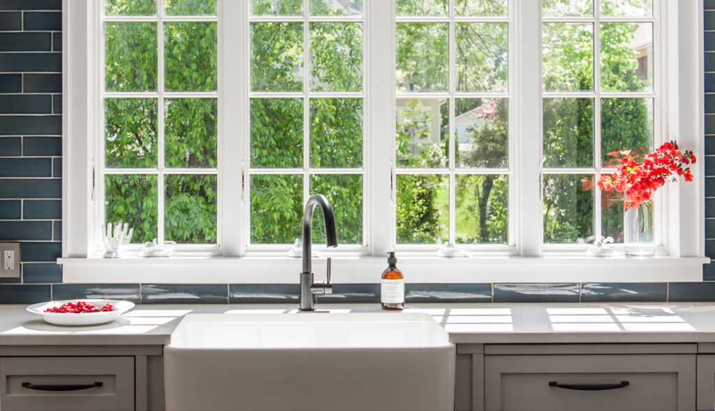 kitchen sink and windows interior